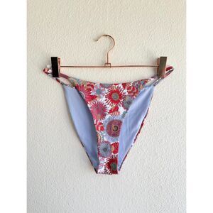 Goldenpoint Floral Cheeky String Bikini Bottoms with Gold size XS/S EU36 NWT